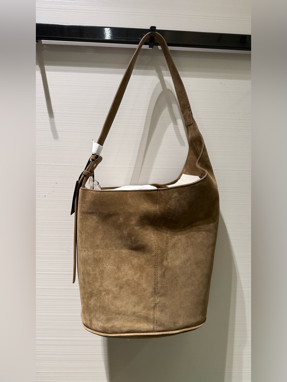 ZARA ASYMMETRIC LEATHER BUCKET BAG - Picture 9 of 9